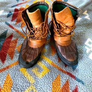 Polo by Ralph Lauren Men's (Hamlin) Brown Leather Boots in excellent condition